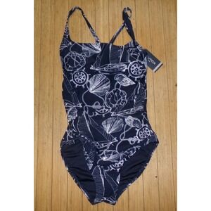 NAUTICA WOMENS SIZE MED ANCHOR DESIGN 1 PC. SWIM SUIT~NWT